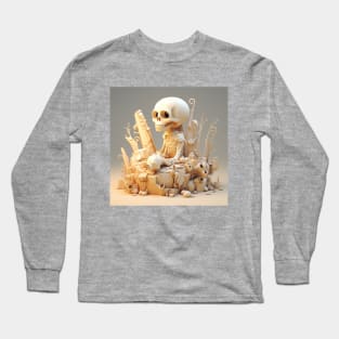 funny preppy skeleton waiting for a soul mate Long Sleeve T-Shirt